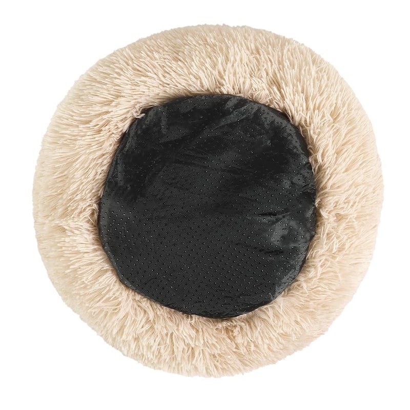 otoez Kitten Puppy Bed Extra Small XS Round Dog Cat Beds Anti Anxiety Plush Pet Calming Donut Bed with Non-Slip Waterproof Bottom, Washable (15.7", Taupe) - Image 4